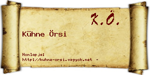 Kühne Örsi névjegykártya